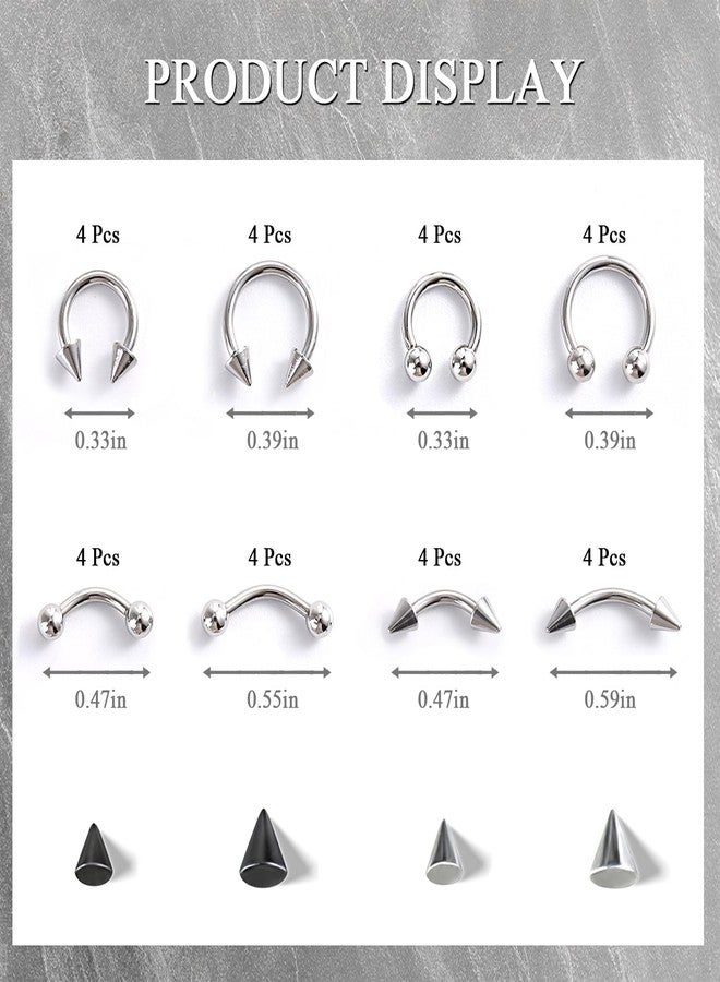 Furtherpretty Piercing Nail Charms Set, 3D Silver Alloy Goth Punk Nail Art Decorations, Triangle Spike Rivets & Metal Rings, Y2K Pierced Nail Charms for DIY Manicure & Salon Accessories - Image 3